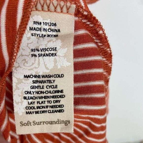 Soft Surroundings Terra Orange & White Striped Tunic Size Medium - Picture 11 of 11